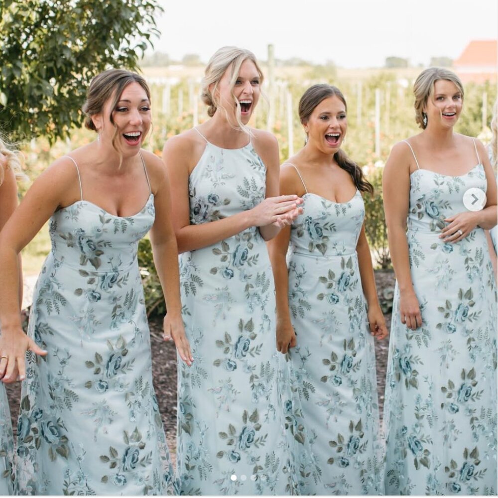 NWT Jenny Yoo Claire Dress: Serenity Blue Embroidered Tulle (Size 8)